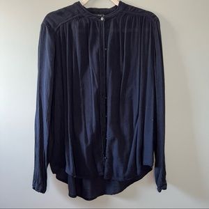 Abercrombie and Fitch Navy Long Sleeve Blouse